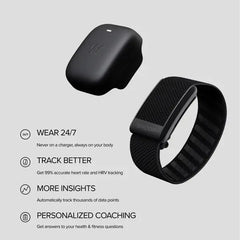 Whoop 4.0 Health and Fitness Tracker with Superknit Band (970-001-000) - Onyx (12 Month Subscription)
