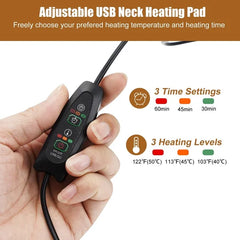 Bottlepic USB Electric Neck Heating Pad – Hot Compress Therapy Brace for Stiffness & Soreness Relief With 3 Temperature Levels and Timer Settings