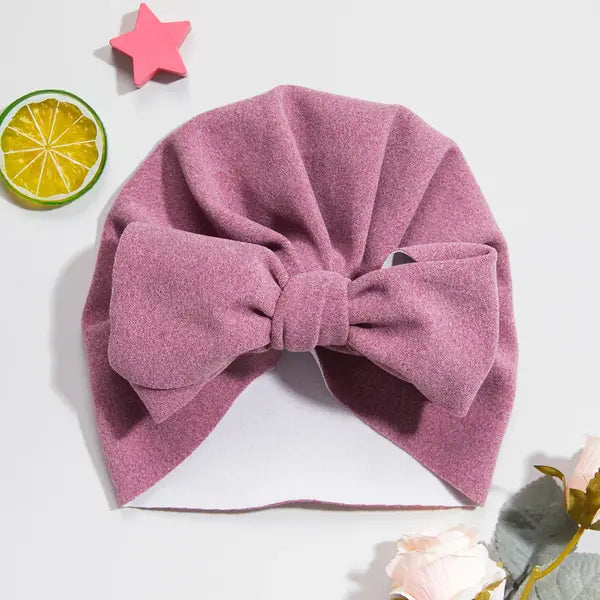 PATPAT Baby / Toddler Solid Bowknot Hat light purple