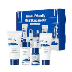 ROUND LAB 1025 Dokdo Hydrating Mini Size Kit (Cleanser, Toner, Ampule, Cream), Daily Skin Care Routine Trial Kit for Moisture Care, Travel Size Gift Set, Korean Skin Care