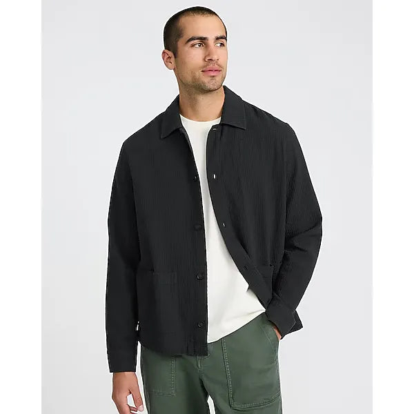 Express Textured Waffle Cotton Shirt Jacket