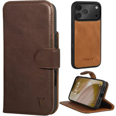 TORRO Leather Case Compatible with iPhone 17 Series Leather Bumper Case with Detachable Wallet Cover with Stand and Card Slots (Compatible with Official MagSafe Chargers)