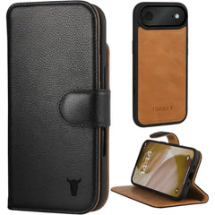 TORRO Leather Case Compatible with iPhone 17 Series Leather Bumper Case with Detachable Wallet Cover with Stand and Card Slots (Compatible with Official MagSafe Chargers)