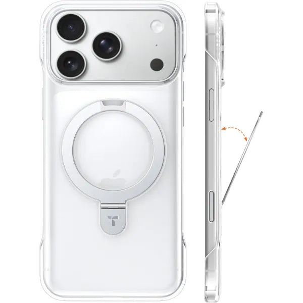 TORRAS Ostand Slim for iPhone 17 Pro/ 17 Pro Max/ iPhone Air Case Clear, Upgraded Magnetic Stand, Fit for MagSafe, Frameless with Thin Open-Edge Fit, Minimalist Phone Case, Drop Protection