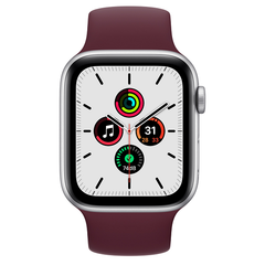 Apple SE 44MM (MKQF3LL/A) Smart Watch Silver Aluminum / Plum