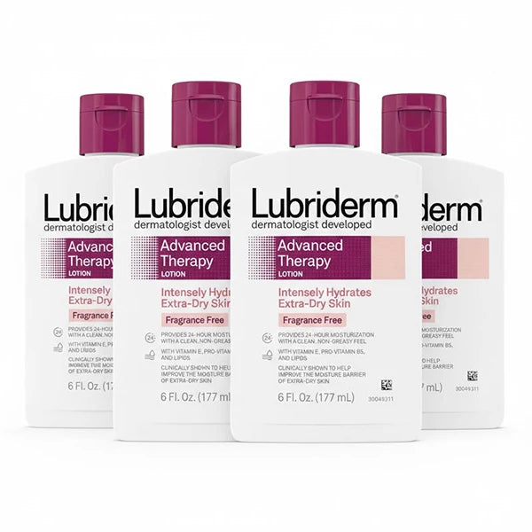 Lubriderm Advanced Therapy Lotion, Fragrance-Free, 6 Fl. Oz (Pack of 4)