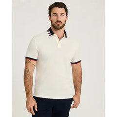 Express Tipped Color Block Textured Polo