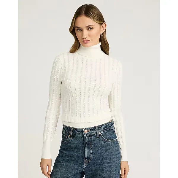 Express Fitted Silky Soft Textured Turtleneck Sweater