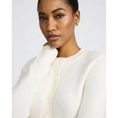 Express Crew Neck Button Front Cropped Cardigan