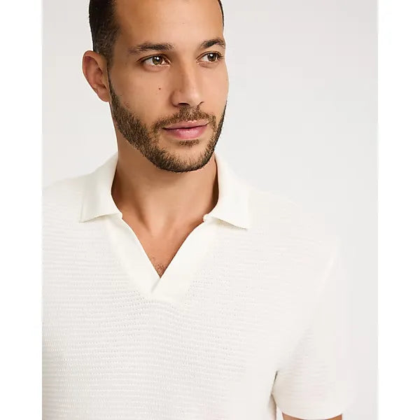 Express Classic Fit Textured Knit Johnny Collar Polo