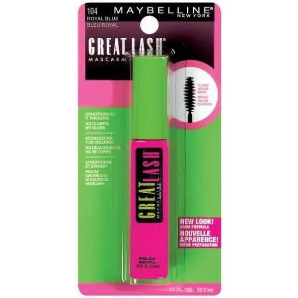 3 Pack - Maybelline Great Lash Washable Mascara, Royal Blue [104] 0.43 oz