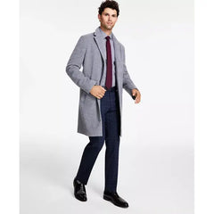 Men's Addison Wool-Blend Trim Fit Overcoat