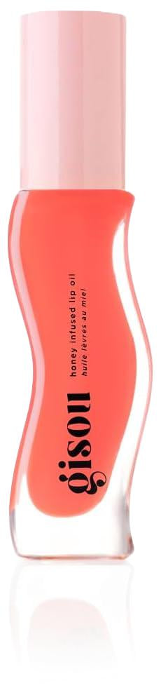 Gisou Honey Infused Lip Oil, Hydrating, Plumping, Moisturizing, Smoothening- Bee-Llini Peach - 8ml