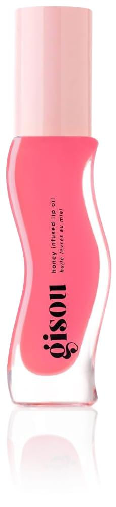 Gisou Honey Infused Lip Oil, Hydrating, Shining, Coloring, Moisturizing, Smoothing, Anti-Aging- Raspberry Swirl - 8ml