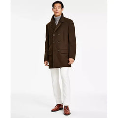 Men's Classic Fit Double-Breasted Wool Blend Peacoats