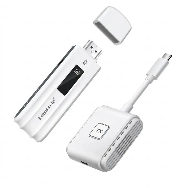 Lemorele P300 Wireless HDMI Transmitter & Receiver Kit – | USB-C + HDMI | 1080P@60Hz, 50m Range, 30ms Latency, PD Charging