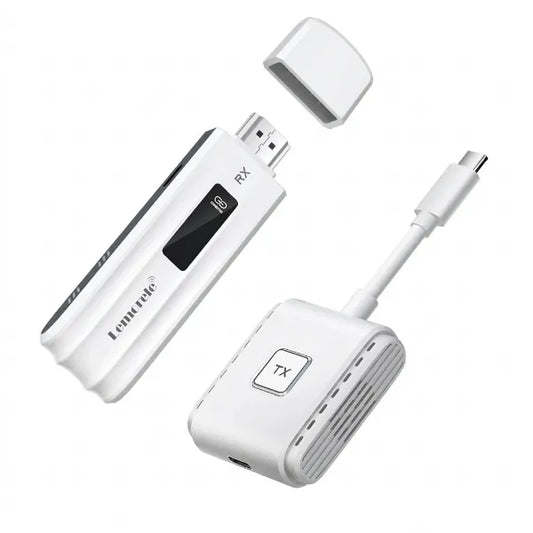 Lemorele P300 Wireless HDMI Transmitter & Receiver Kit – | USB-C + HDMI | 1080P@60Hz, 50m Range, 30ms Latency, PD Charging