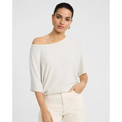 Express Crepe Off The Shoulder Short Sleeve Sweater