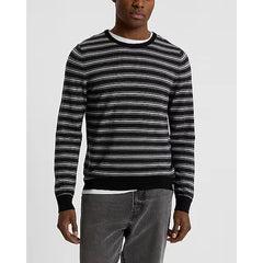 Express Striped Crew Neck Merino Wool Sweater