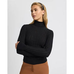 Express Fitted Silky Soft Textured Turtleneck Sweater