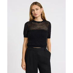 Express Cotton Open Stitch Crew Neck Sweater Tee