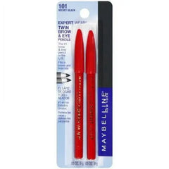 Maybelline Expert Eyes Twin Brow And Eye Pencils, Velvet Black [101], 2 ea