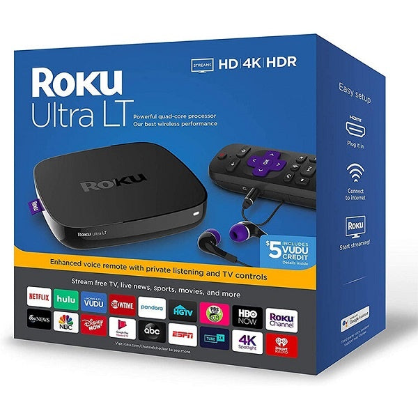 Roku Ultra HD and 4K UHD Streaming Media Player (2019) (4662RW) Black