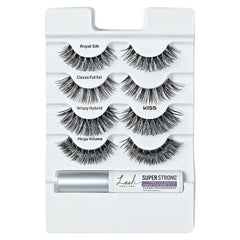 KISS Lash Couture Luxtension, False Eyelashes, Glitter Silver, 14mm-16mm-18mm, 4 Pairs