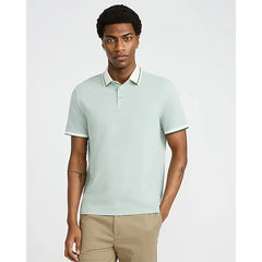 Express Tipped Color Block Textured Polo