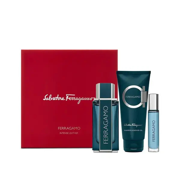 Salvatore Ferragamo Spicy Leather Men Perfume Set (100Ml+Perfum 10Ml+Shower Gel 100Ml)
