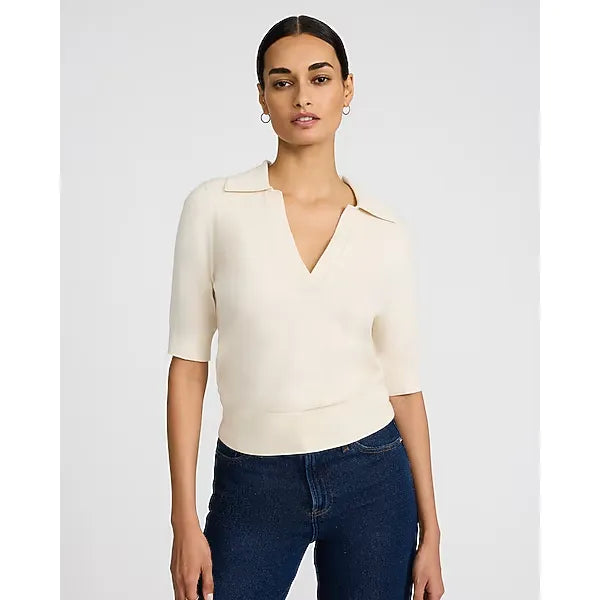 Express Airy Soft Short Sleeve Sweater Polo