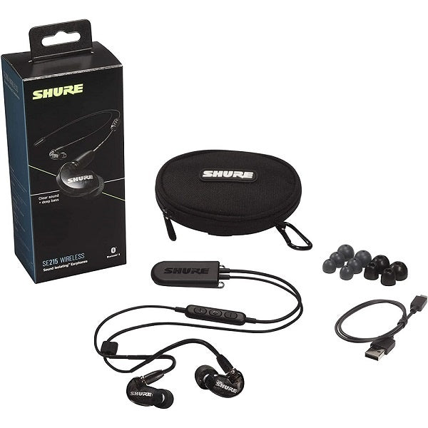 Shure SE215 Sound Isolating Wireless Earphone (SE215-K+BT2) Black