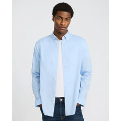 Express Regular Solid Cotton Blend Long Sleeve Shirt