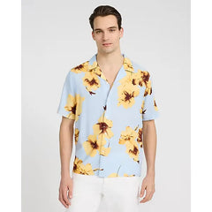 Express Large Floral Camp Collar Rayon Short Sleeve Shirt