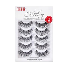 KISS So Wispy, False Eyelashes, Style #01, 14 mm, Black, 5 Pairs - Single Pack