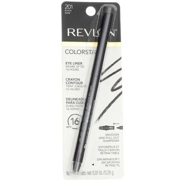 Pack of 2 - Revlon Color Stay Eyeliner Pencil, Black [201], 0.01 oz