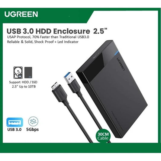UGreen US221 USB C 2.5" SATA III Hard Drive Enclosure