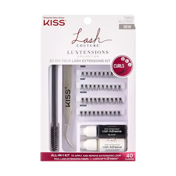 KISS Lash Couture Luxtension, False Eyelashes, Lash Extension Kit, 12 mm, 40 Wisps
