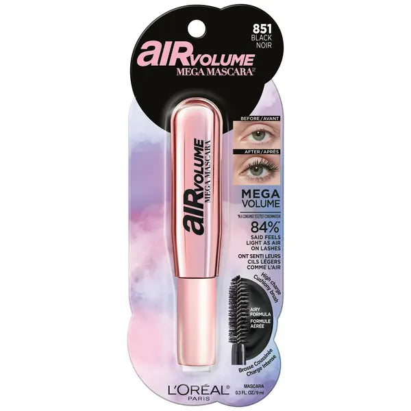 L'Oreal Paris Air Volume Lightweight Washable Mega Mascara, Black