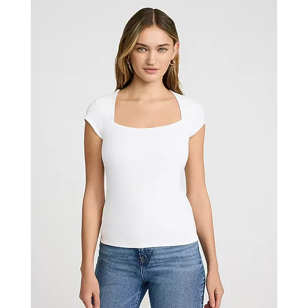 Express Body Contour Light Compression Stretch Cotton Cap Sleeve Tee
