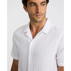 Express Textured Stripe Short Sleeve Shirt