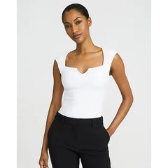 Express Body Contour High Compression Notch Cap Sleeve Bodysuit